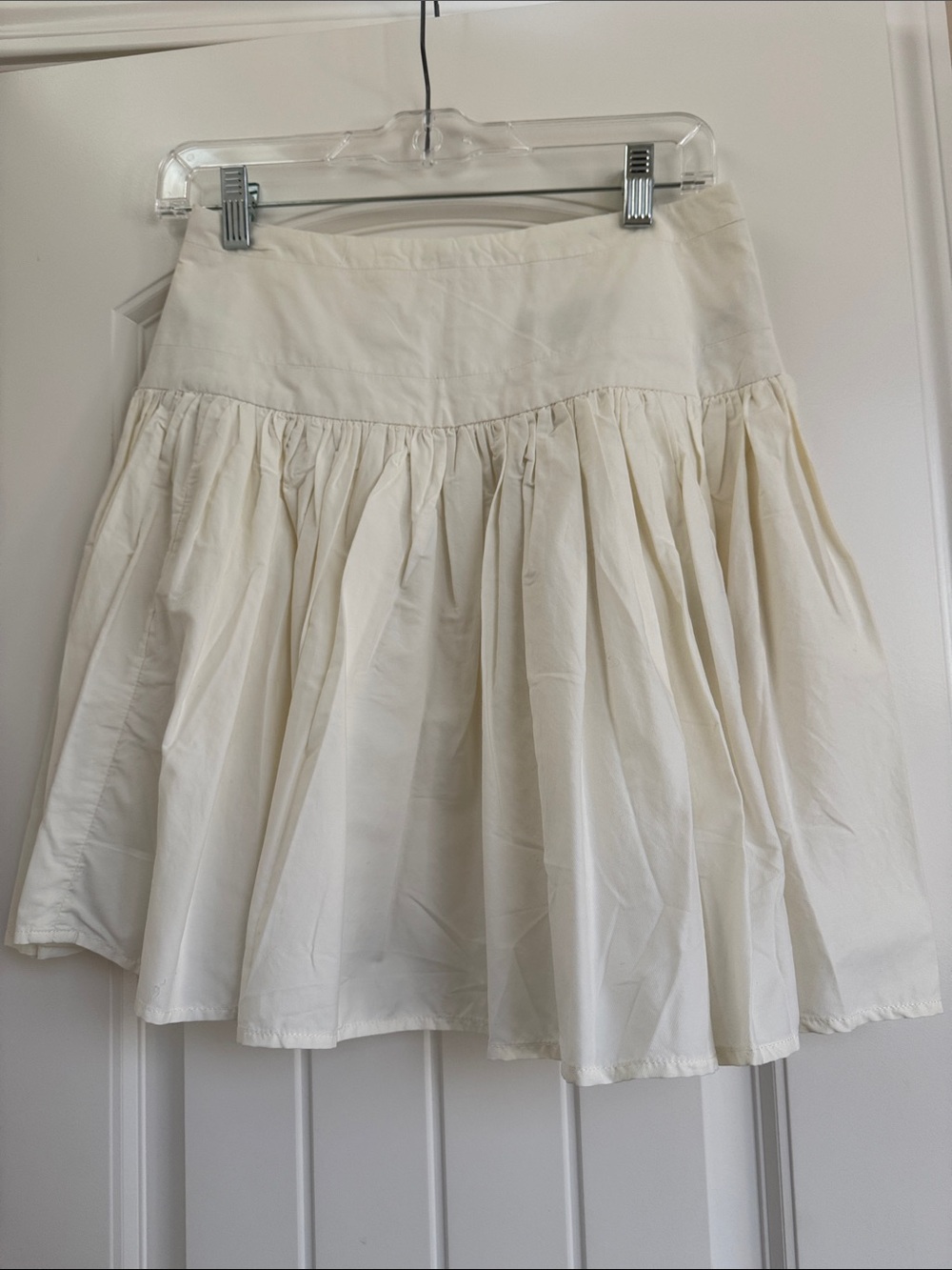 NWT French Connection Cream Gathered Skater Skirt Size 4